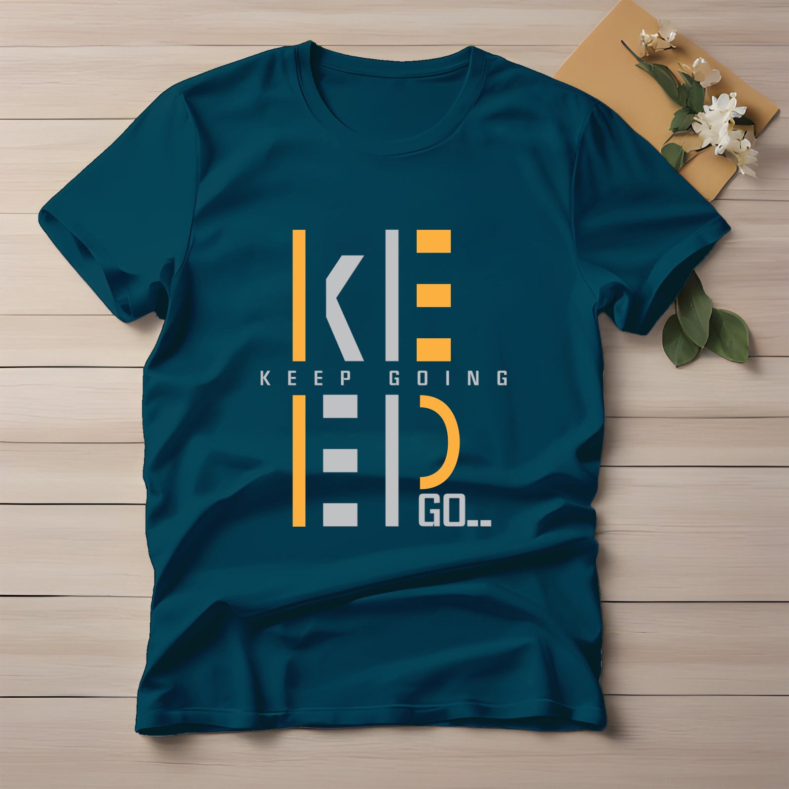 Half Sleeve t-shirt print KEEP GOING
