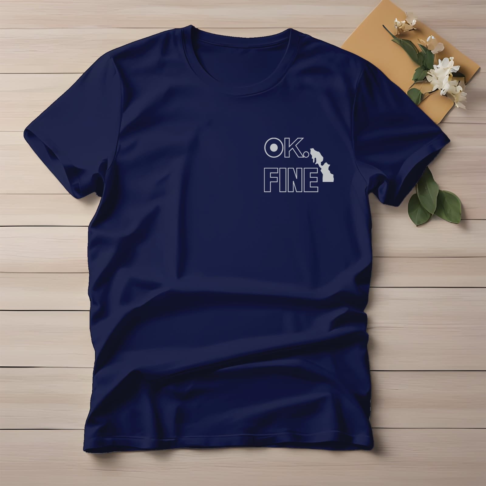 Half Sleeve t-shirt print OK FINE