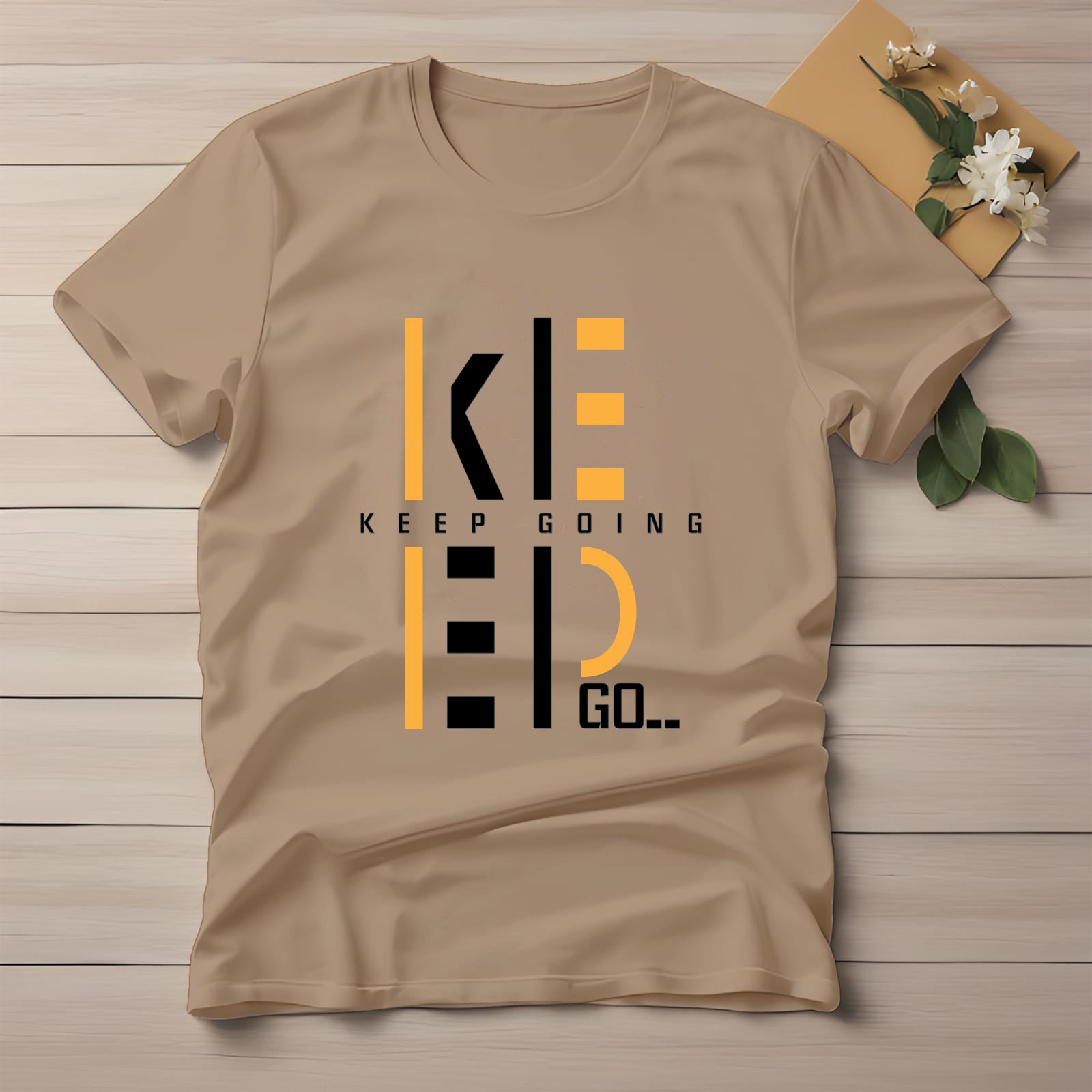 Half Sleeve t-shirt print KEEP GOING