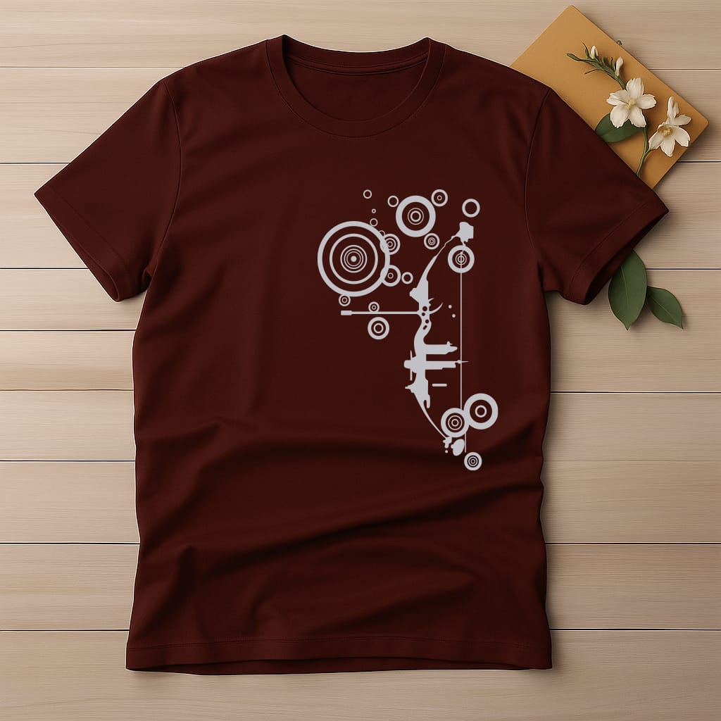 Half Sleeve t-shirt print Orange Clock